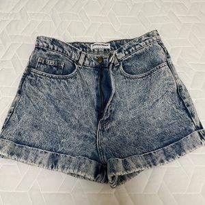 American Apparel High Waisted Denim Shorts - Size 30